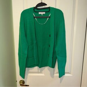 John + Jenn Emerald Green Button-Front Cardigan